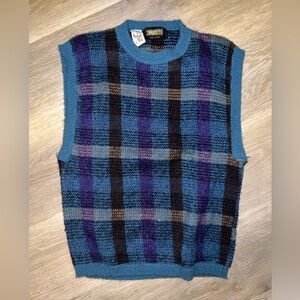 Plaid Sleeveless Sweater Vest